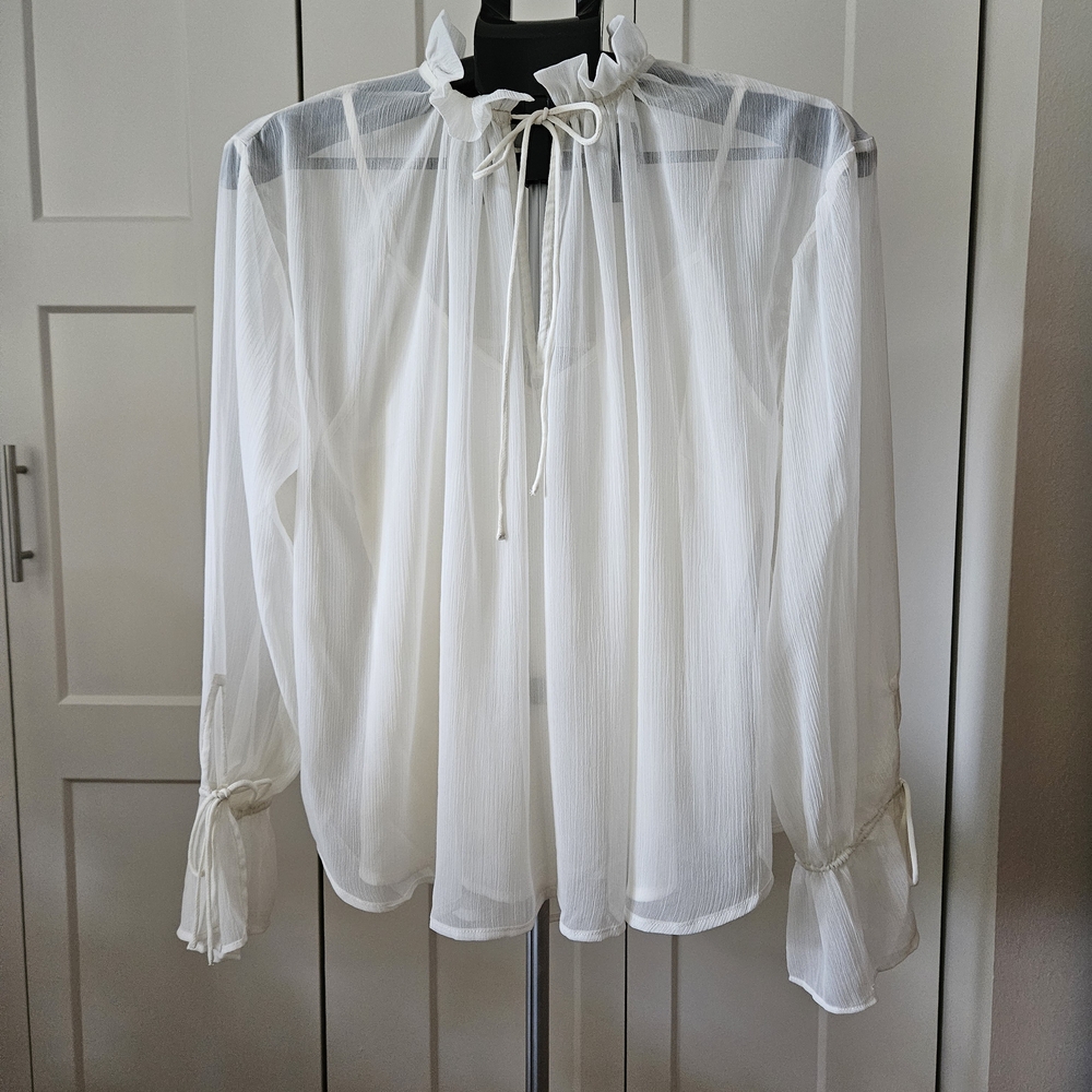 Loft Ivory Ruffled Women's Tunic Top